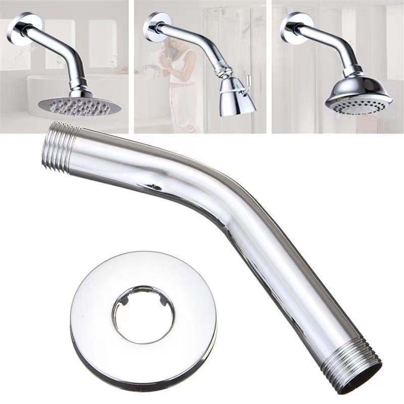 MakeFit Shower Arm, 6-Inch Universal Wall Mounted Shower Pipe Arm with Flange and Teflon Tape