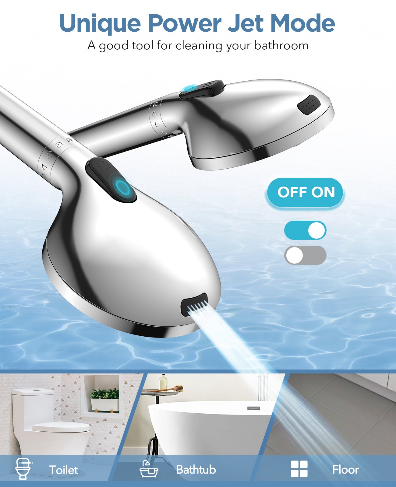 MakeFit Handheld Shower Head with Filter - High Pressure Shower Head with 10 Spray Modes, Hard Water Softener Shower Head with Hose, Bracket and Shower Filters to Remove Chlorine and Heavy Metals