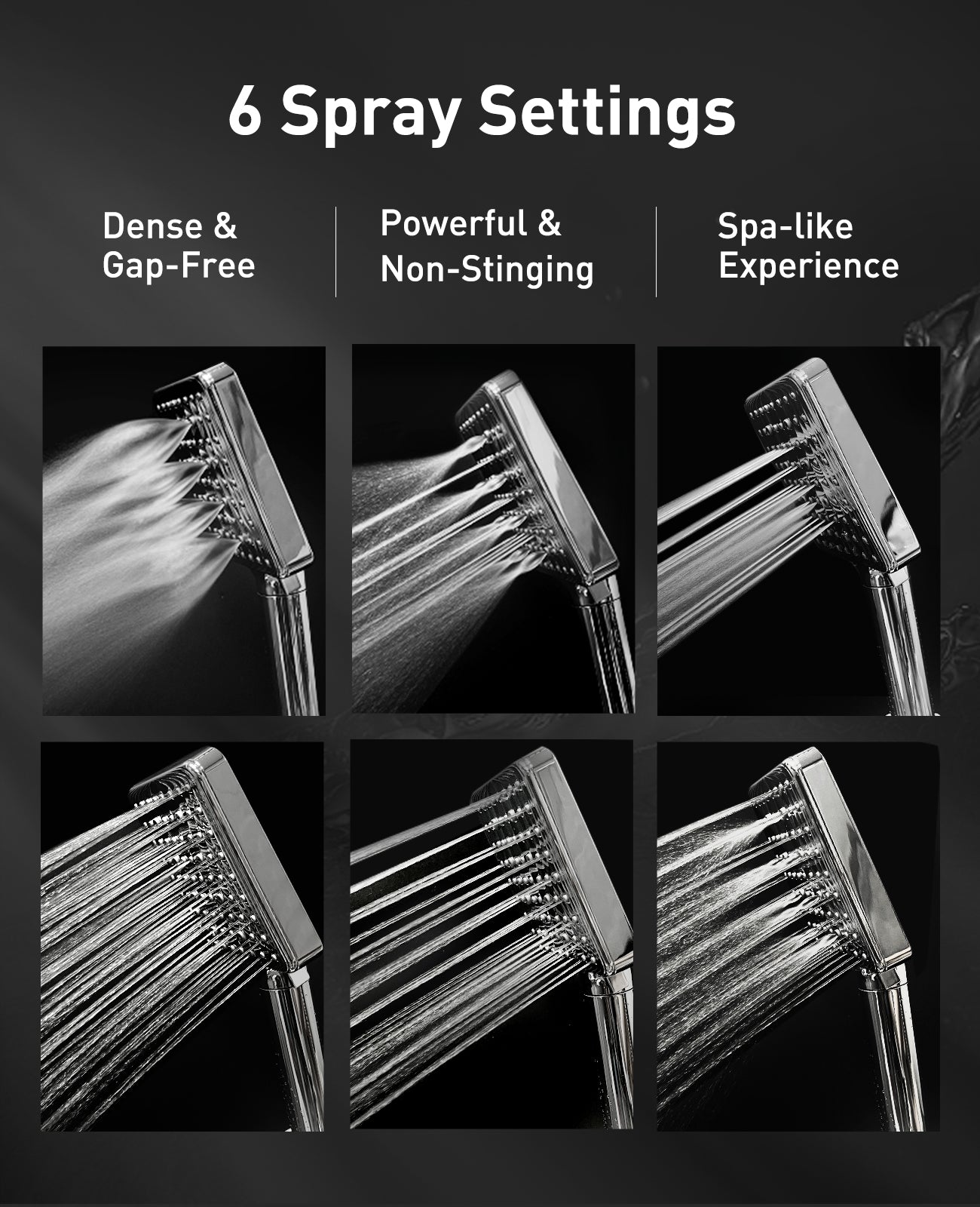 MakeFit Filtered Shower Head - 6 Modes High Pressure Handheld Shower Head with Filter Mineral Beads, Detachable Handheld Showerhead Set with Stainless Steel Hose and Shower Arm Bracket