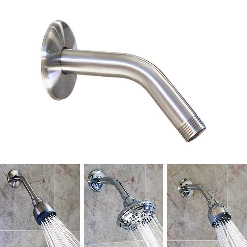 MakeFit Shower Arm, 6-Inch Universal Wall Mounted Shower Pipe Arm with Flange and Teflon Tape