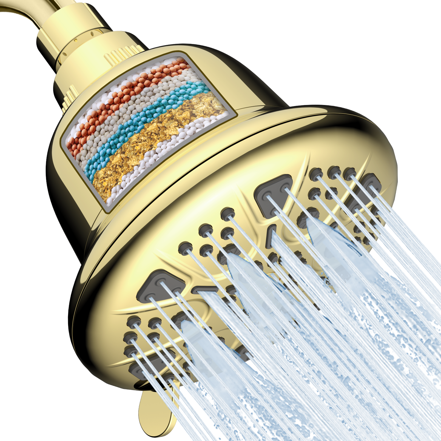 MakeFit Filtered Shower Head - High Pressure Shower Head with filter for Hard Water - Rain Shower Head Water Softener - Luxury 7 Settings Adjustable Water Filter Showerhead