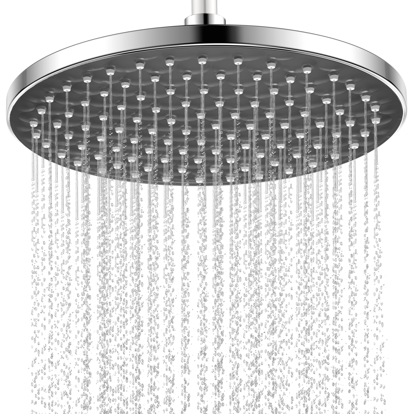 MakeFit High Pressure Rain Shower Head - Powerful Massage Shower Head - 8 Inch Round Massaging Rainfall Showerhead, Adjustable Replacement for Your Bathroom Fixed Shower Heads
